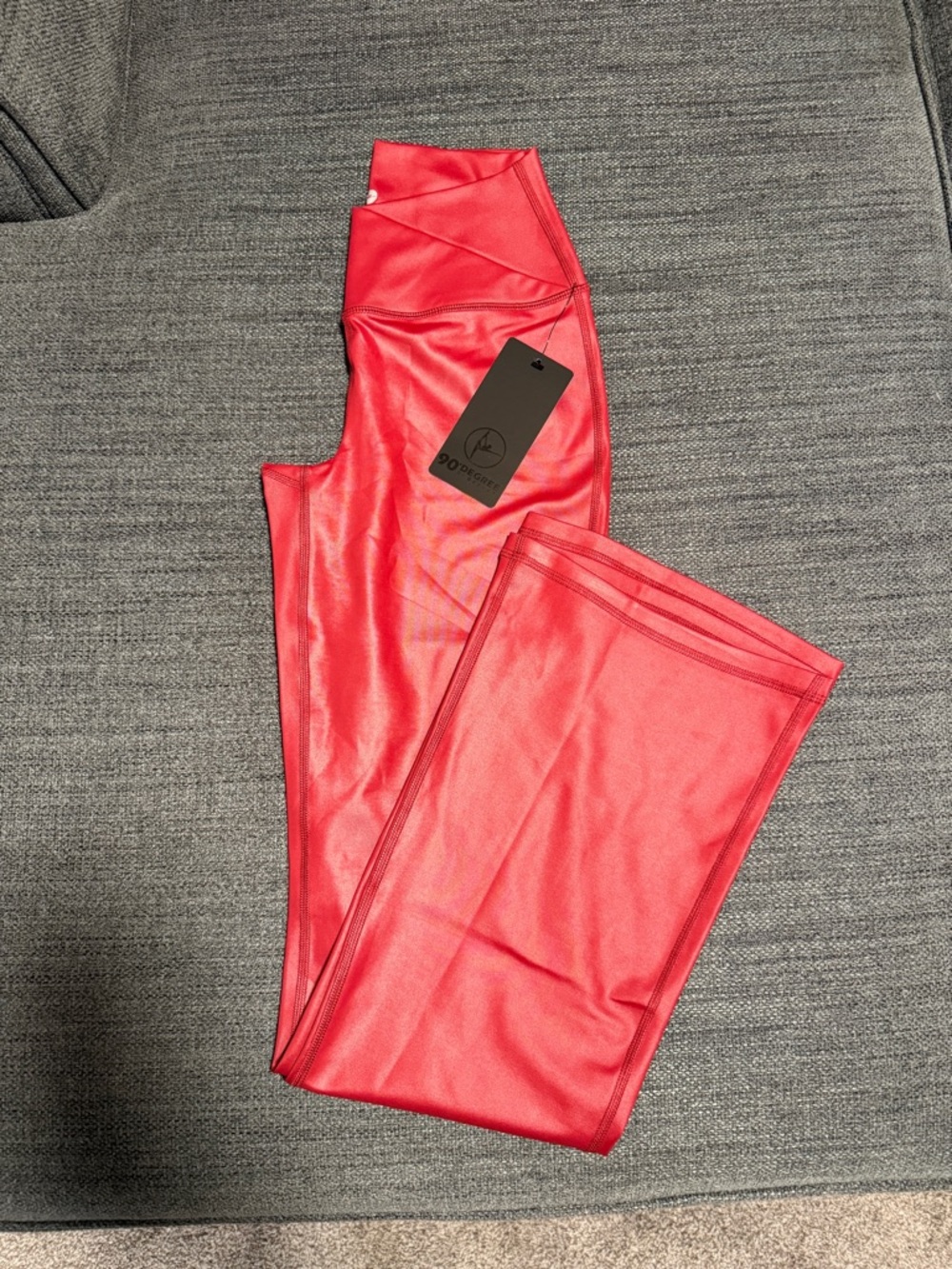 NWT! 90 Degree by Reflex Faux Leather Lux Crossover Flare Leggings